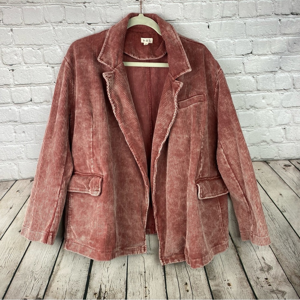 POL Anthropologie Corduroy Rose Color Open Relaxed Fit Jacket Size Medium LKNW